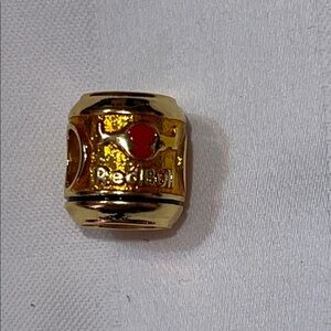 Pandora style Sterling Silver 925 Red Bull Gold and Red Can Charm